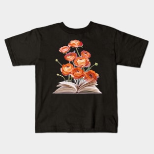 Book Of Flower, Flower Book, Flower And Book Kids T-Shirt